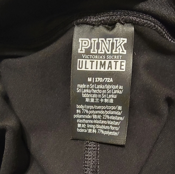 VICTORIA SECRET PINK High-rise Front Ripped Detail Leggings size Medium Black - Picture 4 of 4